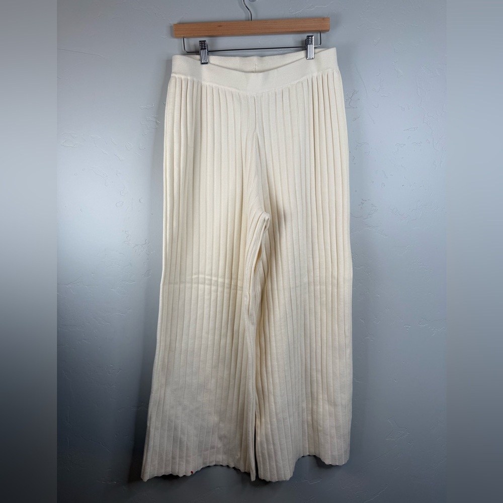 Dressed in LALA New Era Ribbed High Rise Wide Leg Pants XL - Picture 3 of 10